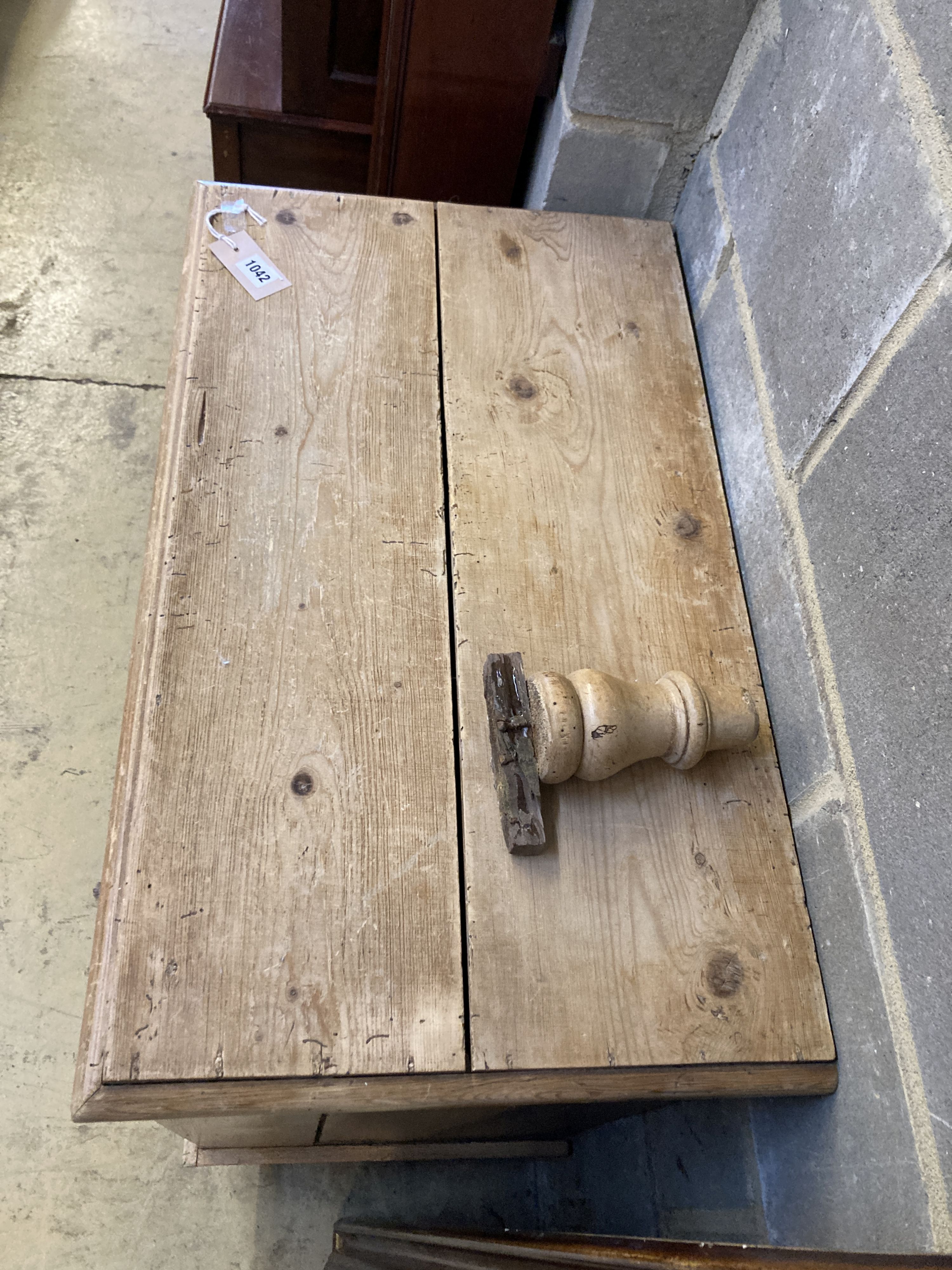 A Victorian small pine chest, fitted two short drawers and two long drawers, width 75cm, depth 43cm, height 84cm